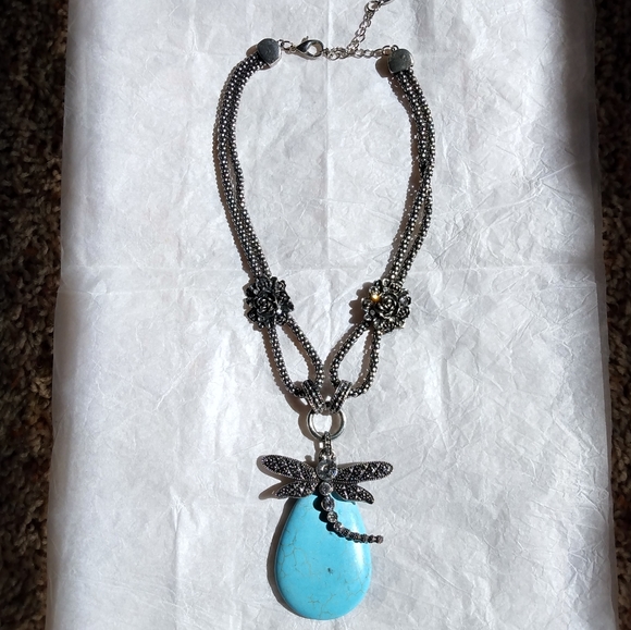Turquoise Dragonfly Necklace - Picture 3 of 4